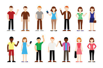 Diverse Figures in Simple Style: A curated collection of simple illustration, showcasing a range of people with varying attributes and apparel, embodying a diverse and modern human expression.