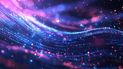 Vibrant Abstract Background with Glowing Fiber Optic Lights