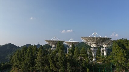 Fototapeta premium Distributed radar celestial measurement instrument on the mountaintop