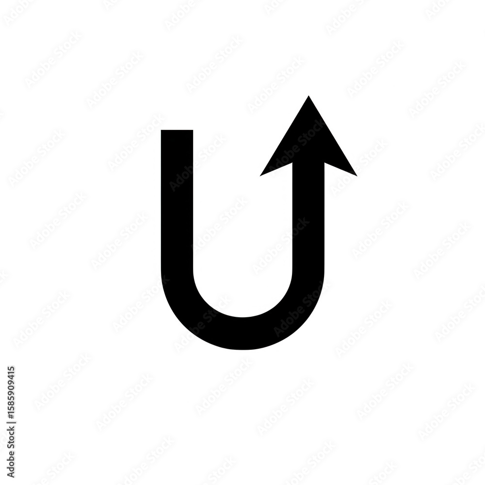 Poster curved arrow pointing upwards isolated on transparent background