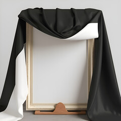 blank photo frame on black background