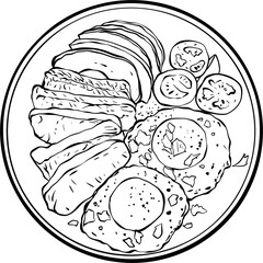 outline breakfast plate