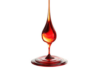 Amber liquid droplet falling into viscous pool image, Isolated, Transparent Png
