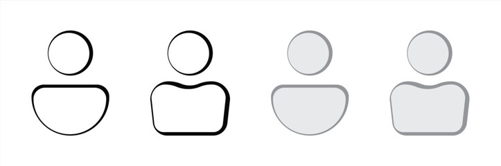 User Profile Icon Set – Minimalist Avatar Symbols for Account and Login Interface