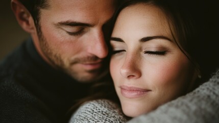 romantic scene of a young love couple cuddle, head touch couple romantic scene 