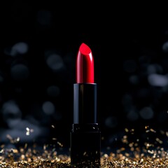 Stunning Red Lipstick on a Dark Background