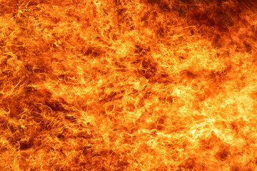 Intense blazing fire flames in vivid detail. Perfect as a background or texture for heat, danger, destruction, or energy-themed concepts.