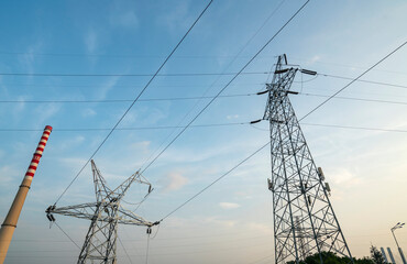 Power plant chimneys and transmission towers