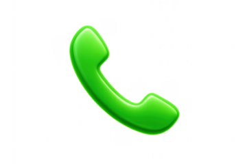 Green Phone Icon Communicating Connectivity on Transparent Background