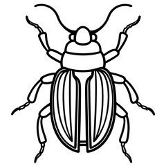 Beetle line art vector
