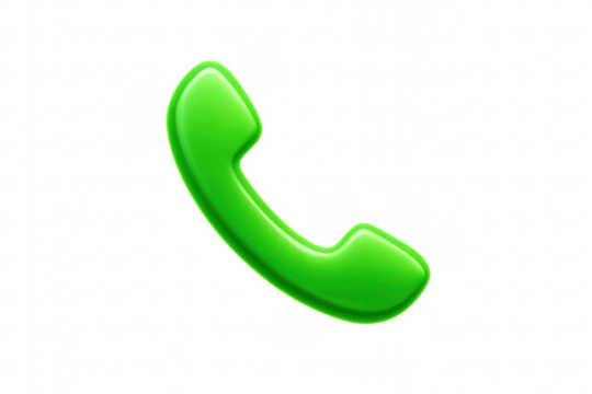 Green Phone Icon Communicating Connectivity on Transparent Background