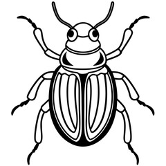 Beetle line art vector