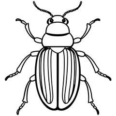 Beetle line art vector