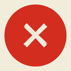 Obraz premium Bold Red Circle with White X Mark