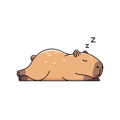 Adorable sleeping capybara resting peacefully in a relaxed pose