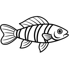 Modern Zebrafish Contour Vector Design