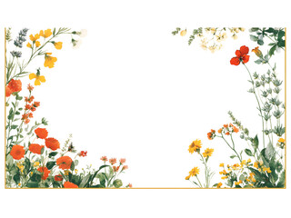 Colorful floral border design on a black background.