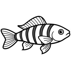 Modern Zebrafish Contour Vector Design