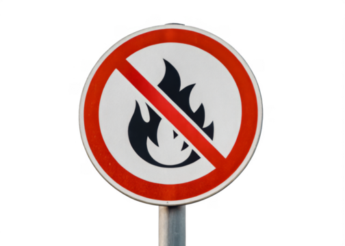no flame sign isolated on a transparent background.	
