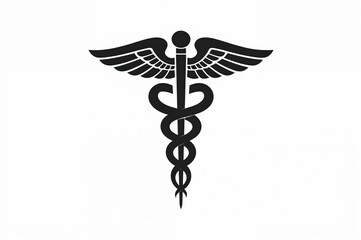 Healthcare symbol caduceus medical icon ideal for medical professional and healthcare practice materials

