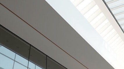 Obraz premium Abstract architectural detail with clean modern lines and geometric patterns on a minimalist background.
