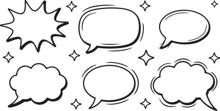 Vector comic speech bubbles and thought clouds set, perfect for chat and communication design with text message icons