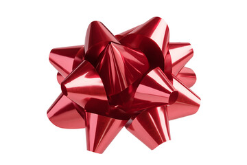 Isolated red Christmas bow. Isolated red bow.
