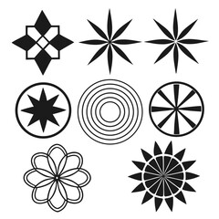 Geometric starbursts and circular patterns abstract