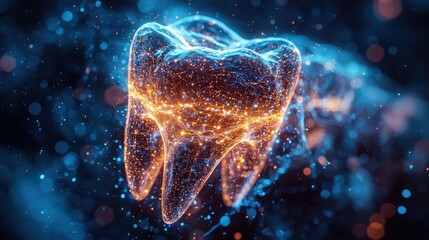 Abstract glowing tooth image