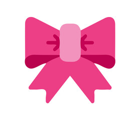 Ribbon bow emoji icon. Pookie emoji. pink ribbon icon style vector isolated background.
