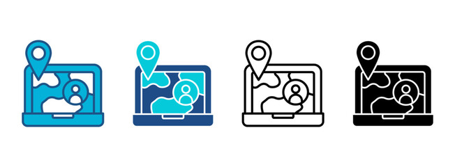 Map Icon Set With Multiple Styles. Vector Illustration