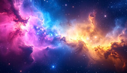Fototapeta premium Cosmic nebulae in vibrant hues