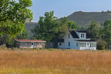 A beautiful view of Peaceful Valley Ranch, Theodore Roosevelt National Park, South Unit, Medora, North Dakota, USA
