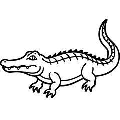 Crocodile line art vector