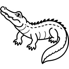 Crocodile line art vector