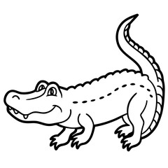 Crocodile line art vector