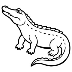 Crocodile line art vector