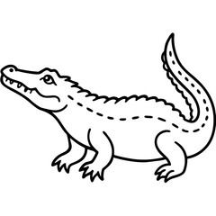 Crocodile line art vector