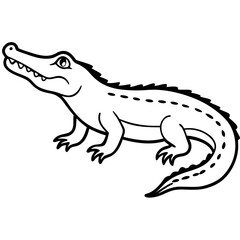 Crocodile line art vector