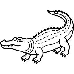 Crocodile line art vector