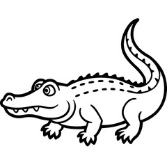 Crocodile line art vector