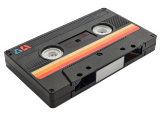 VHS tape isolated on a transparent background.