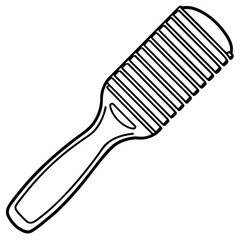 Hairbrush or comb line art vector