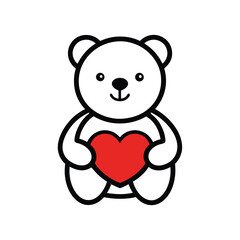 Naklejka premium teddy bear with heart