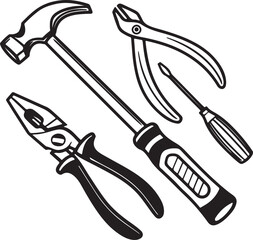 hardware tools set transparent