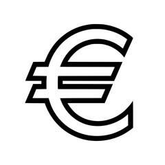 Obraz premium Euro Symbol: A bold, monochrome line art illustration depicting the Euro currency symbol, emphasizing its strong and simple design.