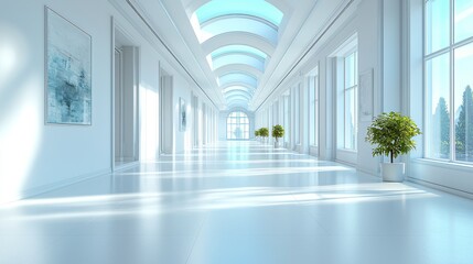 Fototapeta premium Modern white hallway interior design