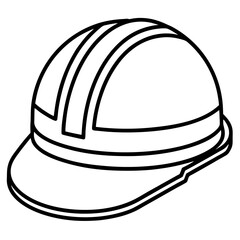 Hard Hat line art vector
