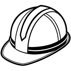 Hard Hat line art vector