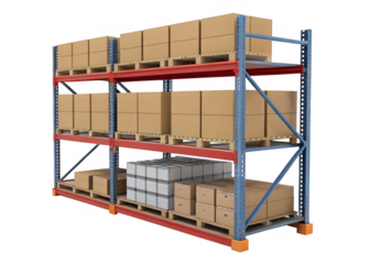  warehouse rack isolated on a transparent background.